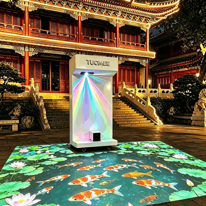 Mobile floor interactive projector